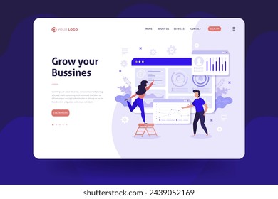Business landing page vector design in eps 10