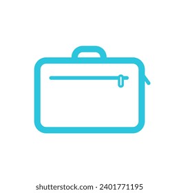 Business laptop briefcase bag. From blue icon set.