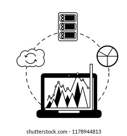 business laptop chart report cloud computing database