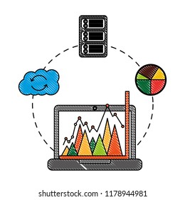 business laptop chart report cloud computing database