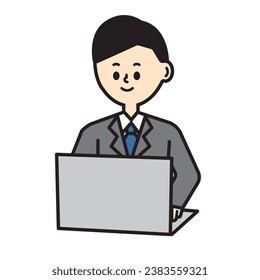Illustration zum Thema "Computerarbeitsplatz für Geschäftskunden"