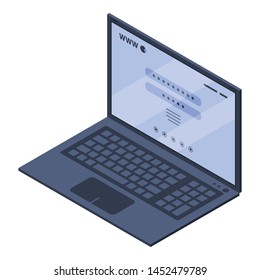 Business laptop icon. Isometric of business laptop vector icon for web design isolated on white background