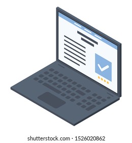 Business laptop icon. Isometric of business laptop vector icon for web design isolated on white background