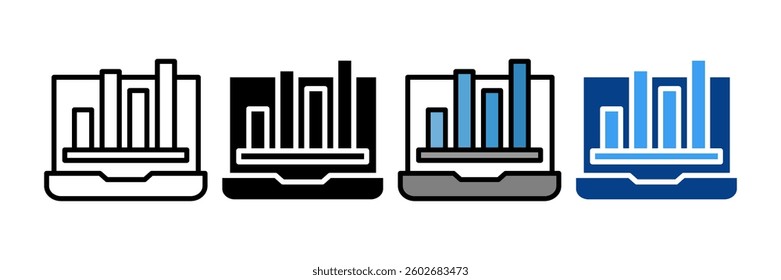 Business Laptop Icon Set Multiple Style Collection