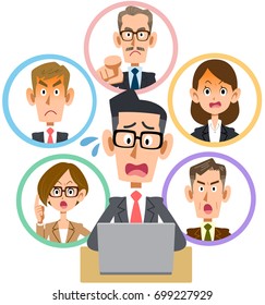 Business laptop social social network trouble puzzled eyeglasses