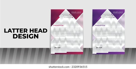 Business Latter head, Minimalist latter head design template layout vector art