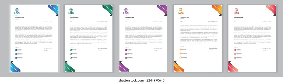 Business Latter head,Minimalista diseño de plantillas de diseño de cabezales vectoriales 10