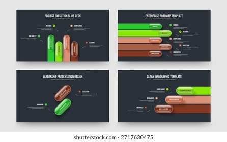 Colección de diseño de presentación de diagramas de 3 pasos para el lanzamiento comercial 4 5 2. Perfil de ventas Cuatro Cinco Dos Tres Elementos Infografía Presentación de diapositivas Plantilla Ilustración vectorial Paquete.
