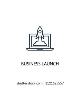Business Launch concept line icon. Simple element illustration. Business Launch concept outline symbol design from startup set. Can be used for web and mobile UI/UX