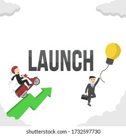 business launch design character on white background