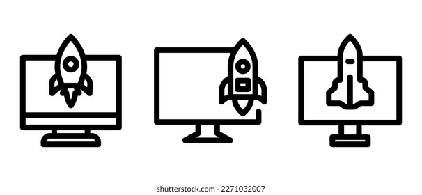 business launch icon or logo isolated sign symbol vector illustration - high quality black style vector icons