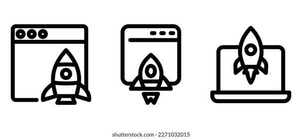 business launch icon or logo isolated sign symbol vector illustration - high quality black style vector icons