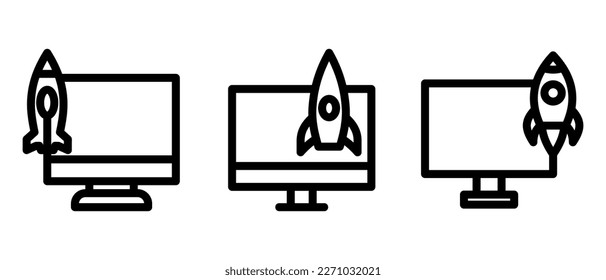 business launch icon or logo isolated sign symbol vector illustration - high quality black style vector icons