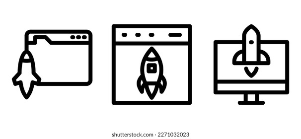 business launch icon or logo isolated sign symbol vector illustration - high quality black style vector icons