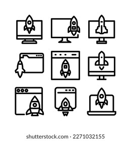 business launch icon or logo isolated sign symbol vector illustration - high quality black style vector icons
