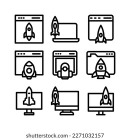 business launch icon or logo isolated sign symbol vector illustration - high quality black style vector icons