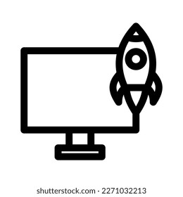 business launch icon or logo isolated sign symbol vector illustration - high quality black style vector icons