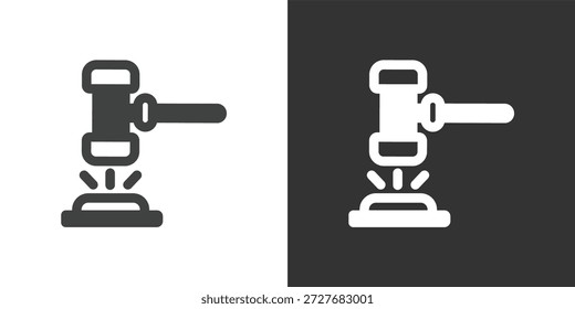 Business Law Gavel Symbol. Symbol für durchgezogene Glyphenserie