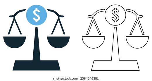 Business law icon vector, corporate, legal, and financial themes