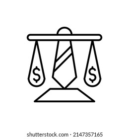 Icono de Derecho empresarial en vector. logotipo