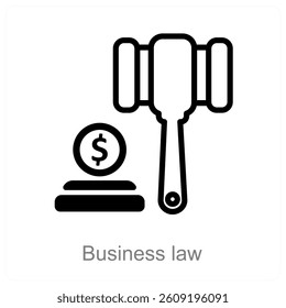 Business Law and justice icon concept