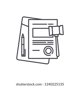 Business law line icon concept. Business law vector linear illustration, symbol, sign