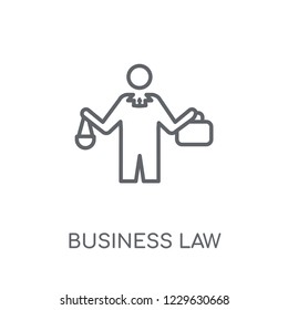 business law linear icon. Modern outline business law logo concept on white background from law and justice collection. Suitable for use on web apps, mobile apps and print media.