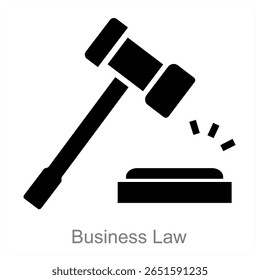 Diseño de concepto de icono de Vector de derecho empresarial