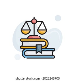 Business law vector outline filled icon style illustration. EPS 10 File