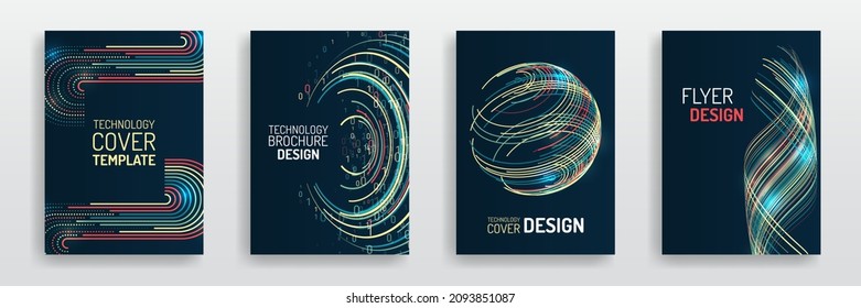Business layout, futuristic brochures, flyers, presentation. Digital technology and modern scientific concepts. Vector template for brochure or cover. Filtering machine algorithms. Sorting data.