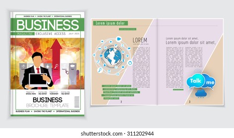Revista de diseño de negocio. Vector editable
