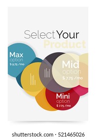 Business layout - select your product with sample options. A4 size geometric template. Brochure - flyer, presentation or web design background