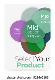 Business layout - select your product with sample options. A4 size geometric template. Brochure - flyer, presentation or web design background