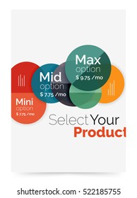 Business layout - select your product with sample options. A4 size geometric template. Brochure - flyer, presentation or web design background