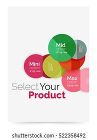 Business layout - select your product with sample options. A4 size geometric template. Brochure - flyer, presentation or web design background