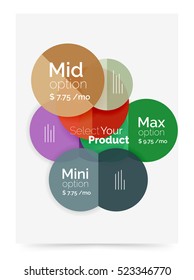 Business layout - select your product with sample options. A4 size geometric template. Brochure - flyer, presentation or web design background