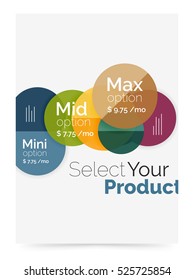 Business layout - select your product with sample options. A4 size geometric template. Brochure - flyer, presentation or web design background