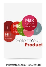 Business layout - select your product with sample options. A4 size geometric template. Brochure - flyer, presentation or web design background