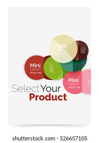Business layout - select your product with sample options. A4 size geometric template. Brochure - flyer, presentation or web design background
