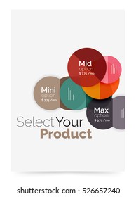 Business layout - select your product with sample options. A4 size geometric template. Brochure - flyer, presentation or web design background