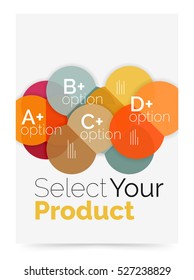 Business layout - select your product with sample options. A4 size geometric template. Brochure - flyer, presentation or web design background
