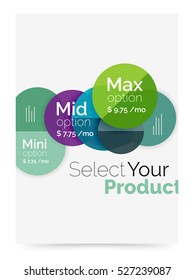 Business layout - select your product with sample options. A4 size geometric template. Brochure - flyer, presentation or web design background