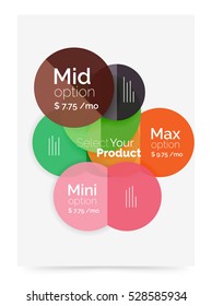 Business layout - select your product with sample options. A4 size geometric template. Brochure - flyer, presentation or web design background