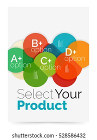 Business layout - select your product with sample options. A4 size geometric template. Brochure - flyer, presentation or web design background