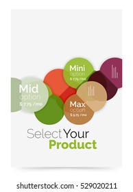 Business layout - select your product with sample options. A4 size geometric template. Brochure - flyer, presentation or web design background