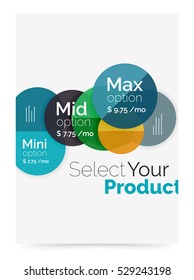 Business layout - select your product with sample options. A4 size geometric template. Brochure - flyer, presentation or web design background