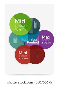Business layout - select your product with sample options. A4 size geometric template. Brochure - flyer, presentation or web design background