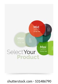 Business layout - select your product with sample options. A4 size geometric template. Brochure - flyer, presentation or web design background