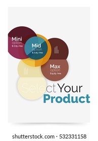 Business layout - select your product with sample options. A4 size geometric template. Brochure - flyer, presentation or web design background