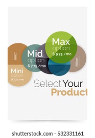 Business layout - select your product with sample options. A4 size geometric template. Brochure - flyer, presentation or web design background